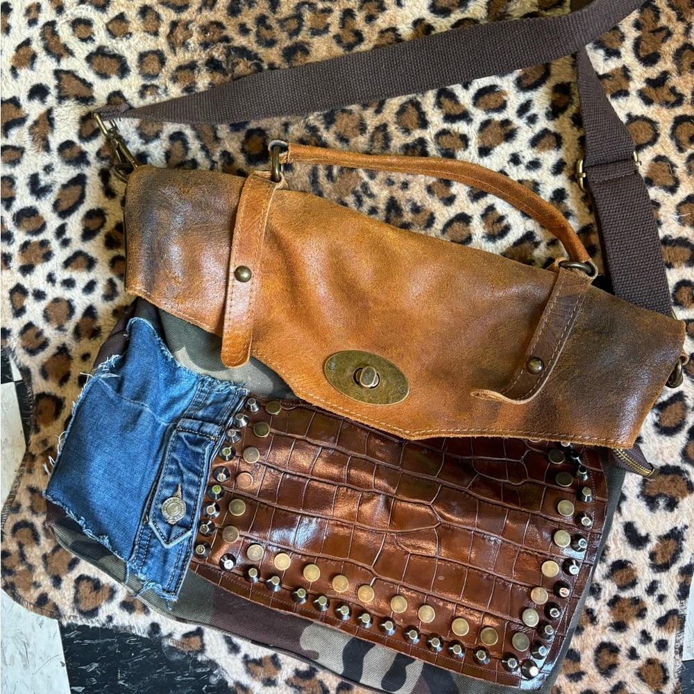 Free People Upcycled Messenger Bag